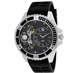 Oceanaut Men's Watch - Tide Quartz Silver Tone Case Black Dial Rubber Strap | OC0991