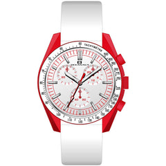 Oceanaut Men's Watch - Orbit Quartz Red Case White Dial Leather Strap | OC7587