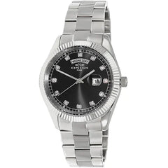 Oniss Men's Watch - Admiral Quartz Black Dial Stainless Steel Bracelet | ON3881-MBK