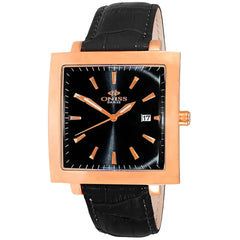 Oniss Men's Watch - Quad Quartz Black Dial Brown Leather Strap | ON4444-MRGBK