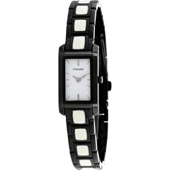 Pulsar Women's Watch - Classic White Dial Plated Steel, Ceramic Bracelet | PEGF71