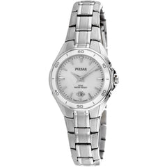 Pulsar Women's Watch - Classic Quartz White Dial Stainless Steel Bracelet | PXT895