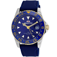 Seapro Men's Watch - Agent Quartz Silver Tone Case Blue Dial Rubber Strap | SP0124