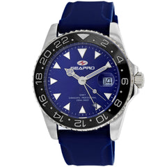 Seapro Men's Watch - Agent Quartz Silver Tone Case Blue Dial Rubber Strap | SP0125