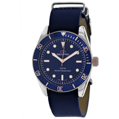 Seapro Men's Watch - Revival Quartz Silver Tone Case Blue Leather Strap | SP0303