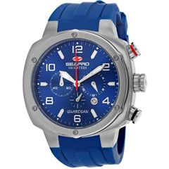 Seapro Men's Watch - Guardian Quartz Silver Tone Case Blue Rubber Strap | SP3343