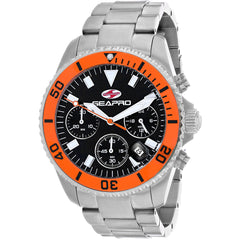 Seapro Men's Watch - Scuba 200 Chrono Black Dial Stainless Steel Bracelet | SP4353