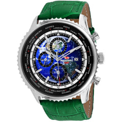 Seapro Men's Watch - Meridian World Timer GMT Blue Dial Leather Strap | SP7133