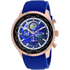 Seapro Men's Watch - Meridian World Timer GMT Quartz Blue Dial Rubber Strap | SP7522
