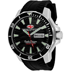 Seapro Men's Watch - Scuba Dragon Diver Quartz Black Dial Rubber Strap | SP8310