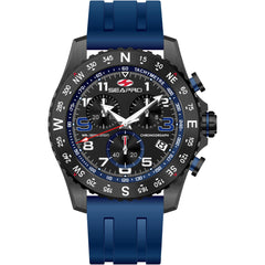 Seapro Men's Watch - Gallantry Quartz Black Dial Blue Rubber Strap | SP9733