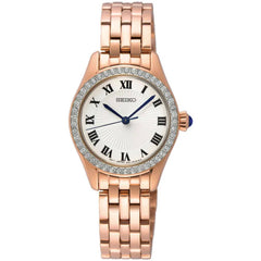 Seiko Women's Watch - Classic White Dial Plated Stainless Steel Bracelet | SUR338P1