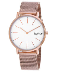Skagen Women's Watch - Signatur White Dial Plated Stainless Steel Bracelet | SKW2784