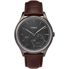 Timex Men's Watch - IQ+ Quartz Brown Case Grey Dial Leather Strap | TW2P94800