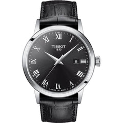 Tissot Men's Watch - Classic Quartz Black Dial Leather Strap | T1294101605300