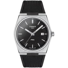 Tissot Men's Watch - T-Classic PRX Quartz Black Dial Rubber Strap | T1374101705100