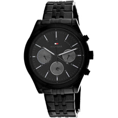 Tommy Hilfiger Men's Watch - Ashton Black Dial Plated Steel Bracelet | 1791738