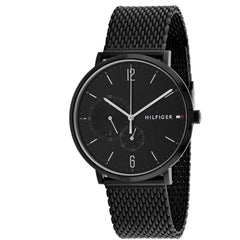 Tommy Hilfiger Men's Watch - Analog Black Dial Plated Steel Bracelet | 1791507