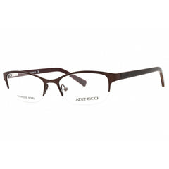 Adensco Women's Eyeglasses - Satin Brown Cat Eye Half Rim Metal Frame | Ad 200 0JNQ 00