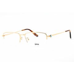 BMW Men's Eyeglasses - Shiny Deep Gold Rectangular Half Rim Metal Frame | BW5038-H 030