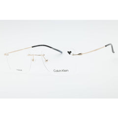 Calvin Klein Unisex Eyeglasses - Gold/Black Rimless Titanium Frame | CK22125TB 001