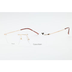 Calvin Klein Unisex Eyeglasses - Gold/Brown Rimless Titanium Frame | CK22125TB 200