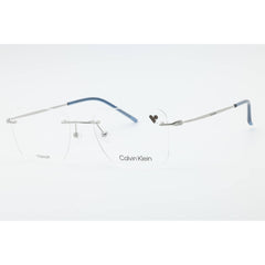 Calvin Klein Unisex Eyeglasses - Titanium/Blue Rimless Titanium Frame | CK22125TB 414