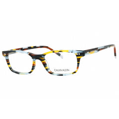 Calvin Klein Unisex Eyeglasses - Striped Brown Grey Rectangular Frame | CK5989 064