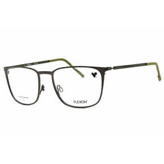 Flexon Men's Eyeglasses - Matte Gunmetal/Kelp Square Metal Frame | FLEXON E1143 071
