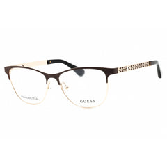 Guess Women's Eyeglasses - Matte Dark Brown Cat Eye Full Rim Metal Frame | GU2883 049