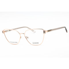Guess Women's Eyeglasses - Shiny Rose Gold Cat Eye Full Rim Metal Frame | GU2969 028