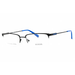 Guess Men's Eyeglasses - Matte Black Rectangular Half Rim Metal Frame | GU50005 002