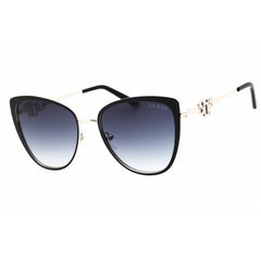 Guess Factory Women's Sunglasses - Shiny Black Cat Eye Metal Frame | GF6141 01B