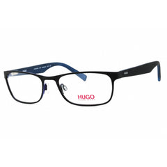 Hugo Men's Eyeglasses - Matte Black Blue Rectangular Metal Frame | HG 0209 SAM 00VK 00