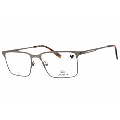 Lacoste Men's Eyeglasses - Matte Gunmetal Square Full Rim Metal Frame | L2296 033