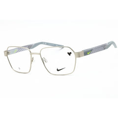 Nike Men's Eyeglasses - Satin Silver Square Full Rim Metal Frame | NIKE 8155 045