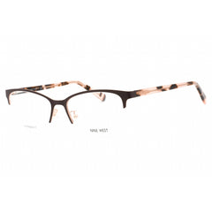 Nine West Women's Eyeglasses - Brown Cat Eye Half Rim Metal Frame | NW1101X 210