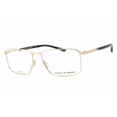 Porsche Men's Eyeglasses - Gold Rectangular Full Rim Metal Frame | P8729 B