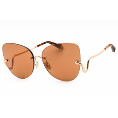 Roberto Cavalli Women's Sunglasses - Copper Cat Eye Rimless Metal Frame | SRC062 8FCX