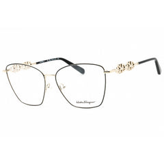 Salvatore Ferragamo Women's Eyeglasses - Gold/Black Cat Eye Metal Frame | SF2217 703