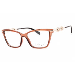 Salvatore Ferragamo Women's Eyeglasses - Transparent Brown Cat Eye Frame | SF2921 232