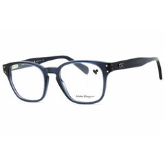 Salvatore Ferragamo Men's Eyeglasses - Crystal Navy Square Acetate Frame | SF2925 420