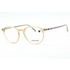 Salvatore Ferragamo Men's Eyeglasses - Opaline Olive Round Full Rim Frame | SF2976 330