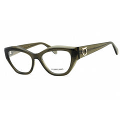 Salvatore Ferragamo Women's Eyeglasses - Transparent Khaki Cat Eye Frame | SF2982 320