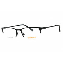 Timberland Men's Eyeglasses - Matte Black Rectangular Half Rim Frame | TB1799 002