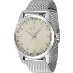 Invicta Men's Watch - Celestial Quartz Ivory Dial Silver Tone Mesh Bracelet | 48505