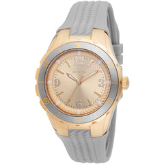 Invicta Women's Watch - Angel Quartz Gold Tone Dial Charcoal Silicone Strap | 48850