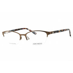 Adensco Women's Eyeglasses - Matte Brown Metal Cat Eye Half Rim Frame | AD 238 04IN 00