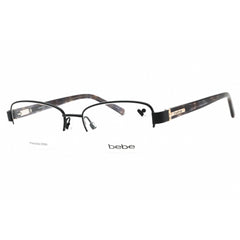 Bebe Women's Eyeglasses - Clear Demo Lens Jet Rectangular Half Rim Frame | BB5127 001