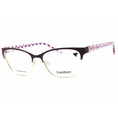 Bebe Women's Eyeglasses - Clear Demo Lens Plum Cat Eye Full Rim Frame | BB5196 500